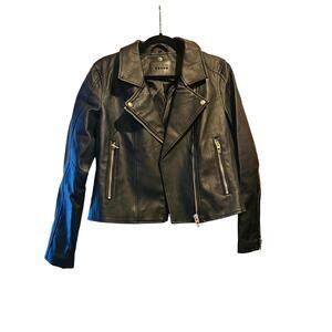 BlankNYC Faux Leather Moto Jacket Black Cropped Zip Womens Medium